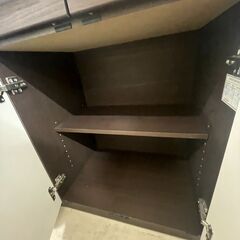 【ジャングルジャングル滋賀草津店】ジモティ来店特価‼ 食器棚 ダークブラウン J-251189の画像