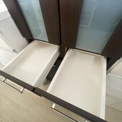 【ジャングルジャングル滋賀草津店】ジモティ来店特価‼ 食器棚 ダークブラウン J-251189の画像