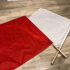 交通警備の旗と棒の画像