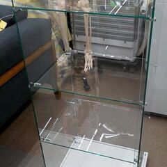 ガラス製 コレクションケース ホワイト 幅42.5×高120㎝ 4段 フィギュアケース 飾り棚 白　西岡店　の画像