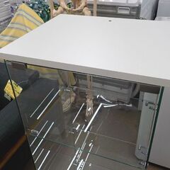 ガラス製 コレクションケース ホワイト 幅42.5×高120㎝ 4段 フィギュアケース 飾り棚 白　西岡店　の画像