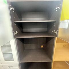 【ジャングルジャングル滋賀草津店】ジモティ来店特価‼ スリム食器棚  ブラウン J-251190の画像