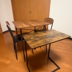 ダイニング4点セット（テーブル＋椅子2脚＋サイドテーブル）12/6までに引取り希望の画像