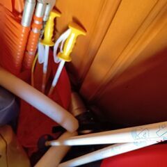 スキーの板、スティックの画像