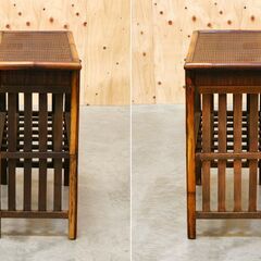 ≪zyt2603ジ≫ エスニック家具 竹製コンソールテーブル 幅80cm 引出付 サイドテーブル/リゾート家具/アジアン家具/中古家具/宮城県仙台市 071120-06の画像