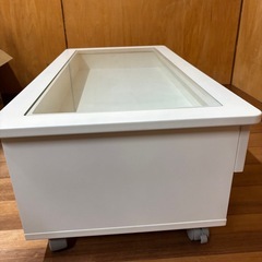 ガラステーブル ローテーブル 収納付きの画像