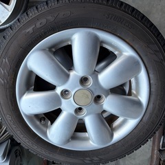 冬タイヤ14インチ ✳️ 155/65R14 軽自動車用アルミ付き ✳️ 深溝スタッドレス4本組の画像