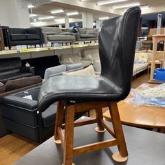 関家具　ダイニングチェア　合皮　ブラック×ブラウン　【トレファク　川越店】の画像