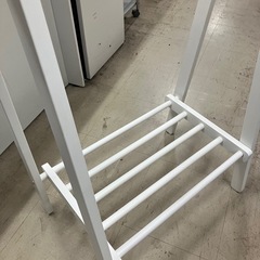 石2511-619 木製ハンガーラック ホワイト 中古の画像