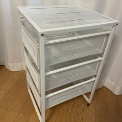 IKEAスチールメッシュラック白の画像