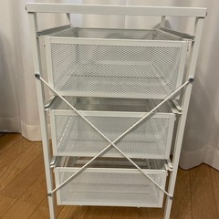 IKEAスチールメッシュラック白の画像