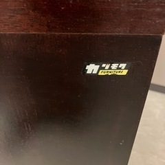 K2511-402 カリモク RUSTIC カップボード ライティング収納 棚板用金具欠損 キズ汚れ有り 上下分割不可の画像