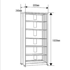 スチール本棚7段本棚クールラック高さ 180 幅80cm 組立式 
東洋事務器工業  の画像