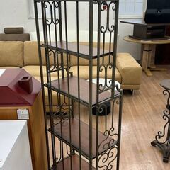 アイアンシェルフ 約56×31×176cm オープンラック 収納家具 本棚 FM-239 🚚自社配送時💳代引き可🚚(現金、クレジット、スマホ決済対応)の画像