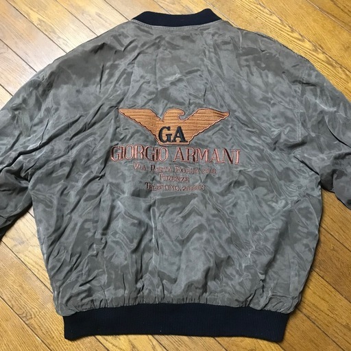 激レアヴィンテージ ジョルジオアルマーニサテンジャケット MA-1 スカジャン L位 極上 80s GIORGIO ARMANI ジョルジオアルマーニ ヴィンテージ ボンバー