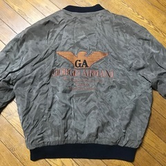 激レアヴィンテージ ジョルジオアルマーニサテンジャケット MA-1 スカジャン L位の画像