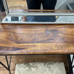 アイアンドレッサー＋椅子  ドレッサー ※総額72290円 鏡：64×84×4cm ドレッサー：78×33×78.5cm 🚚自社配送時💳代引き可🚚(現金、クレジット、スマホ決済対応)の画像