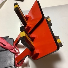 木製　鳴子　オレンジ 黒　黄色　２個　YOSAKOIソーラン祭り　よさこい祭りの画像