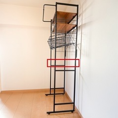 角型ランドリーラック(バスケット付き)の画像