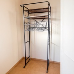角型ランドリーラック(バスケット付き)の画像