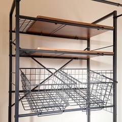 角型ランドリーラック(バスケット付き)の画像