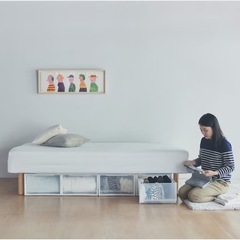 無印良品 シングルベッド　脚付マットレス　ポケットコイル　（洗えるカバー　組み立て仕様）シングル の画像