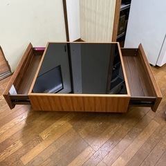 激安販売!! アクタス fino センターテーブル ガラステーブル 高級家具 引出し収納付き!! キズあり大特価!!の画像