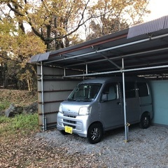 激安 車庫 駐車場 ガレージ 物置 単管パイプ 古屋 作業場 割安 解体済み 配送可能の画像