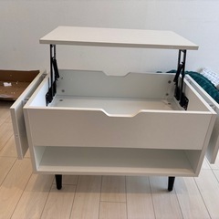  【便利／バタフライ式】天板拡張できるセンターテーブル（美品） の画像