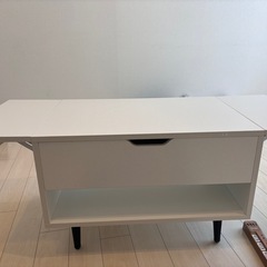  【便利／バタフライ式】天板拡張できるセンターテーブル（美品） の画像