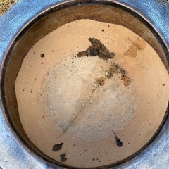 青色 12角形 火鉢 直径約37cm 紺色　陶器製　大型の画像