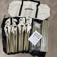 アウトドア7点セット 折り畳みテーブル椅子 軽量 ベージュの画像