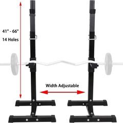 バーベルスタンド バーベルラック 分離型 スクワットスタンド スクワットラック ベンチプレスラック ウェイトラック セーフティーバー搭載 耐荷重250KG 高さ調整可能 の画像