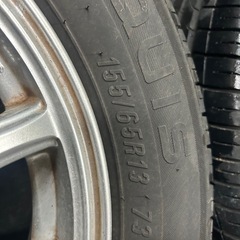 13インチ　タイヤホイールセット　軽自動車　バリ溝　夏タイヤの画像