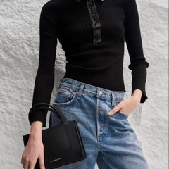 Charles & Keith Daylla ミニデイラー トートバッグ(ブラック)の画像