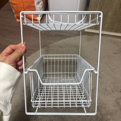 12月末まで限定品　スチールラック　2段　引き出し可能の画像
