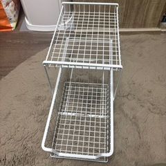 12月末まで限定品　スチールラック　2段　引き出し可能の画像