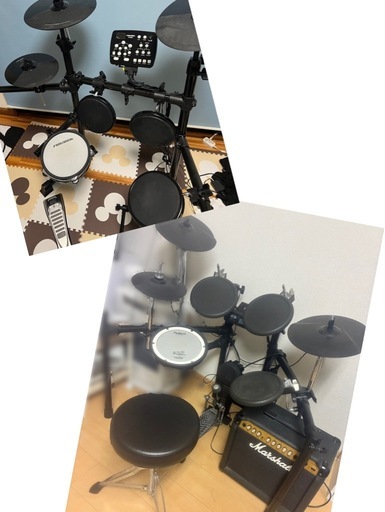 2台セット！Rolandとplaytechの電子ドラムセット