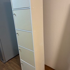 収納家具　5段カラーボックス(扉つき)の画像