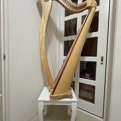 【青山メンテ済み】Aoyama 青山ハープ 130D ノンペダルハープ 34弦 三脚付きの画像