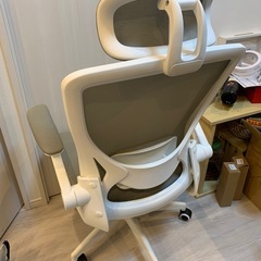 ワーキングチェア/ゲーミングチェア ホワイト/グレーの画像