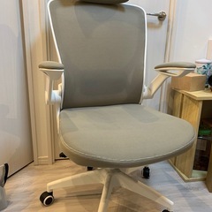 ワーキングチェア/ゲーミングチェア ホワイト/グレーの画像