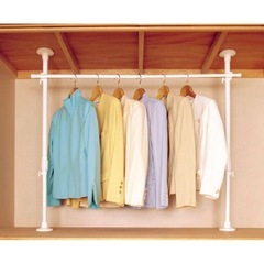 【アイリスオーヤマ】押入れ収納パイプハンガーラック突っ張り棒の画像