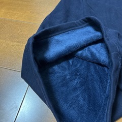 【お話し中】新品　ワイドパンツ　裏起毛　温かい　ネイビーの画像