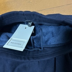 【お話し中】新品　ワイドパンツ　裏起毛　温かい　ネイビーの画像