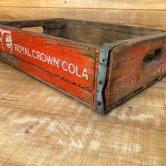 B③  ビンテージ　ロイヤルクラウン　コーラ　Cola 木箱　ケース　小物整理　ボックス　箱　昭和レトロ　プランター　什器　シャビー　アメリカン　小物入れ　ガーデンの画像