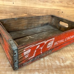 B③  ビンテージ　ロイヤルクラウン　コーラ　Cola 木箱　ケース　小物整理　ボックス　箱　昭和レトロ　プランター　什器　シャビー　アメリカン　小物入れ　ガーデンの画像