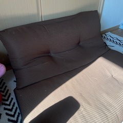 ブラウン／2人掛けソファ／座椅子の画像