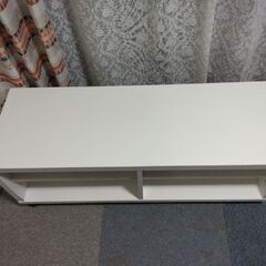 テレビ台　ローテーブル　キャスター　稼働棚　ホワイト　白の画像