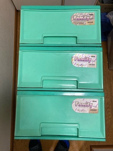 衣装ケース3個Family 3段衣装ケース ミントグリーン (Hipyon) 高坂の